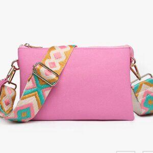 Jen & Co Izzy Vegan Crossbody bubble gum pink-NWT
